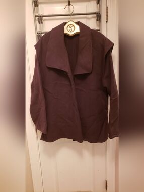 Women’s Shamask Shawl-Collar Pea Coat in Plum